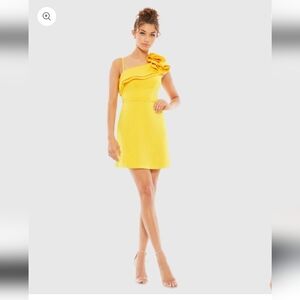 Mac Duggal  Yellow One-Shoulder Dress